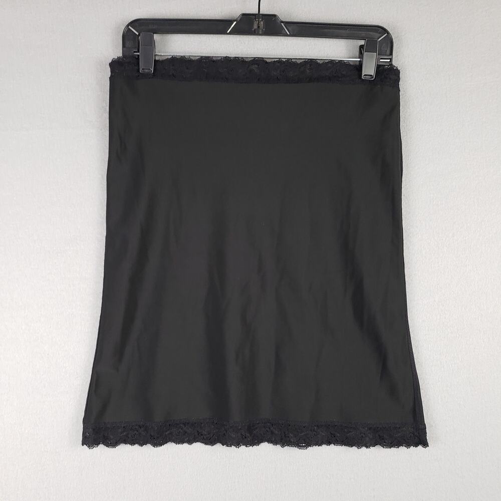 SPANX Women's Size XL Lace Trim Slip Skirt Slimmer Black Knee Length Smoothing‎